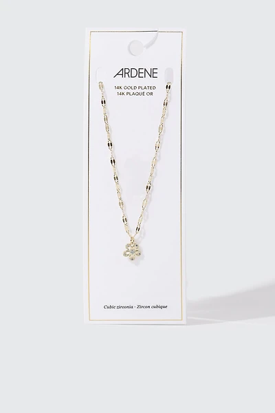 14K Gold Daisy Charm Necklace