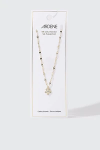 14K Gold Daisy Charm Necklace