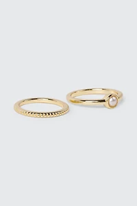 14K Gold Plated Ring Set