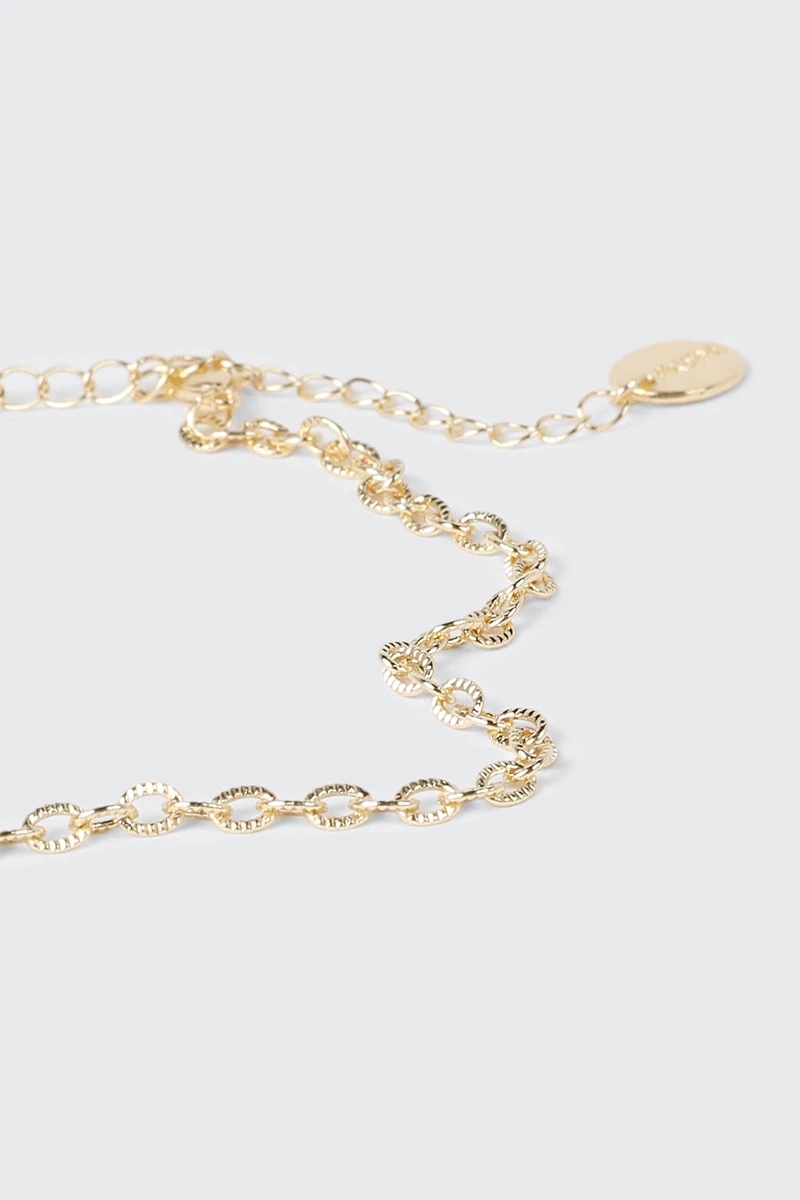 14K Gold-Plated Bezel Chain Anklet