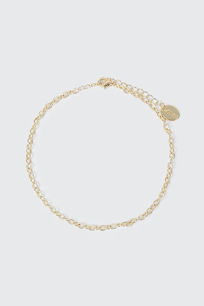 14K Gold-Plated Bezel Chain Anklet