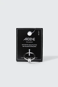 14K White Gold Plated Oval Ring