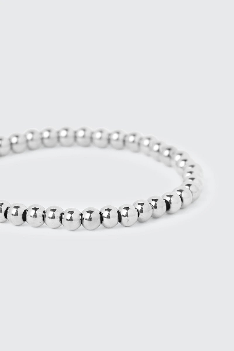 Bracelet en acier inoxydable perlé