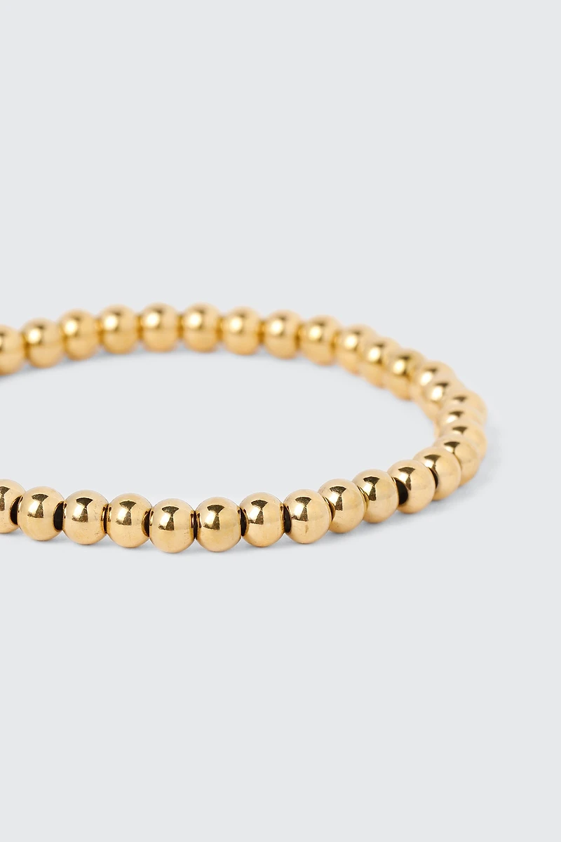 Bracelet à billes plaqué or 14K