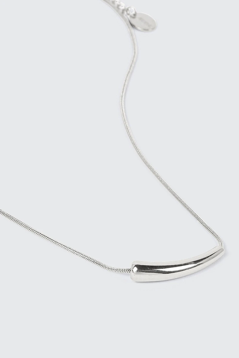 Curved Charm Stainless Steel Necklace