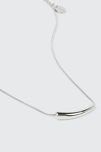Curved Charm Stainless Steel Necklace
