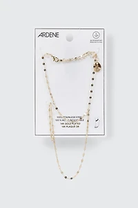 Chaîne de cheville plaquée or 14K
