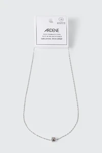 Collier en acier inoxydable à pendentif cylindrique