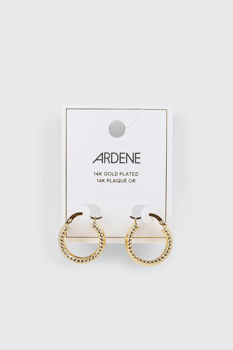 Boucles d’oreilles anneaux plaquées or 14K