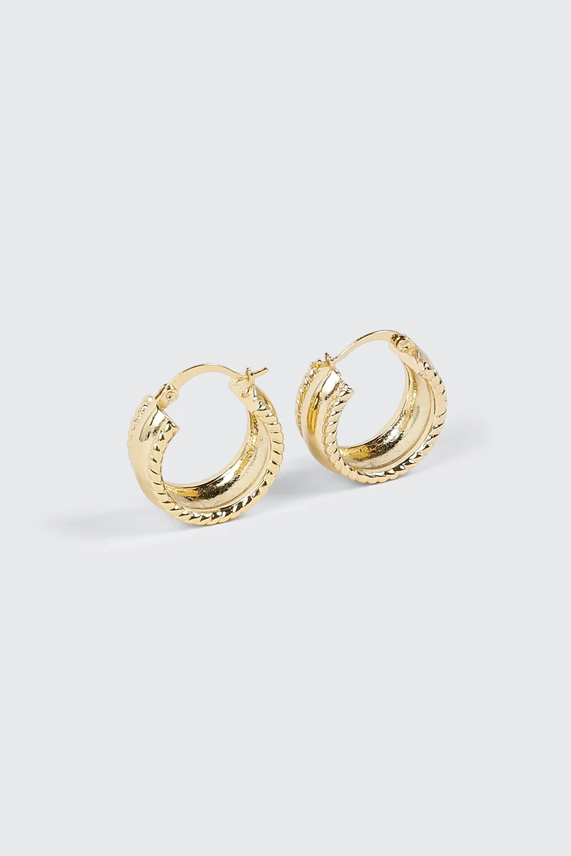 14K Gold Plated Hoop Earrings