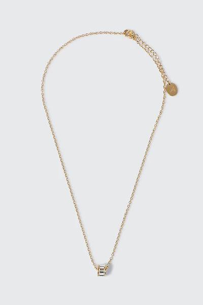 14K Gold-Plated Tubular Pendant Necklace