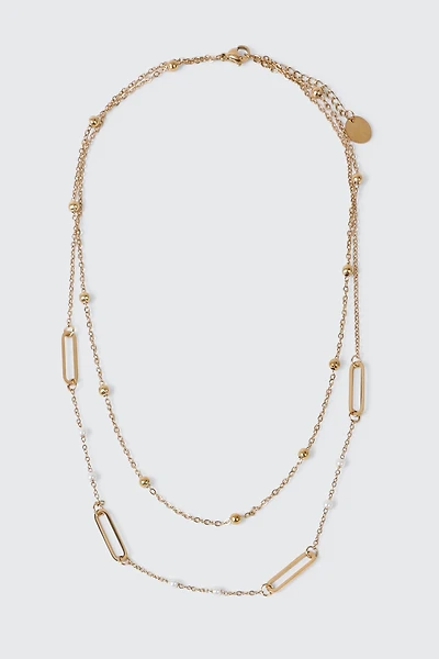 Layered 14K Gold Plated Necklace