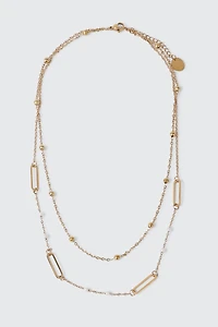 Layered 14K Gold Plated Necklace