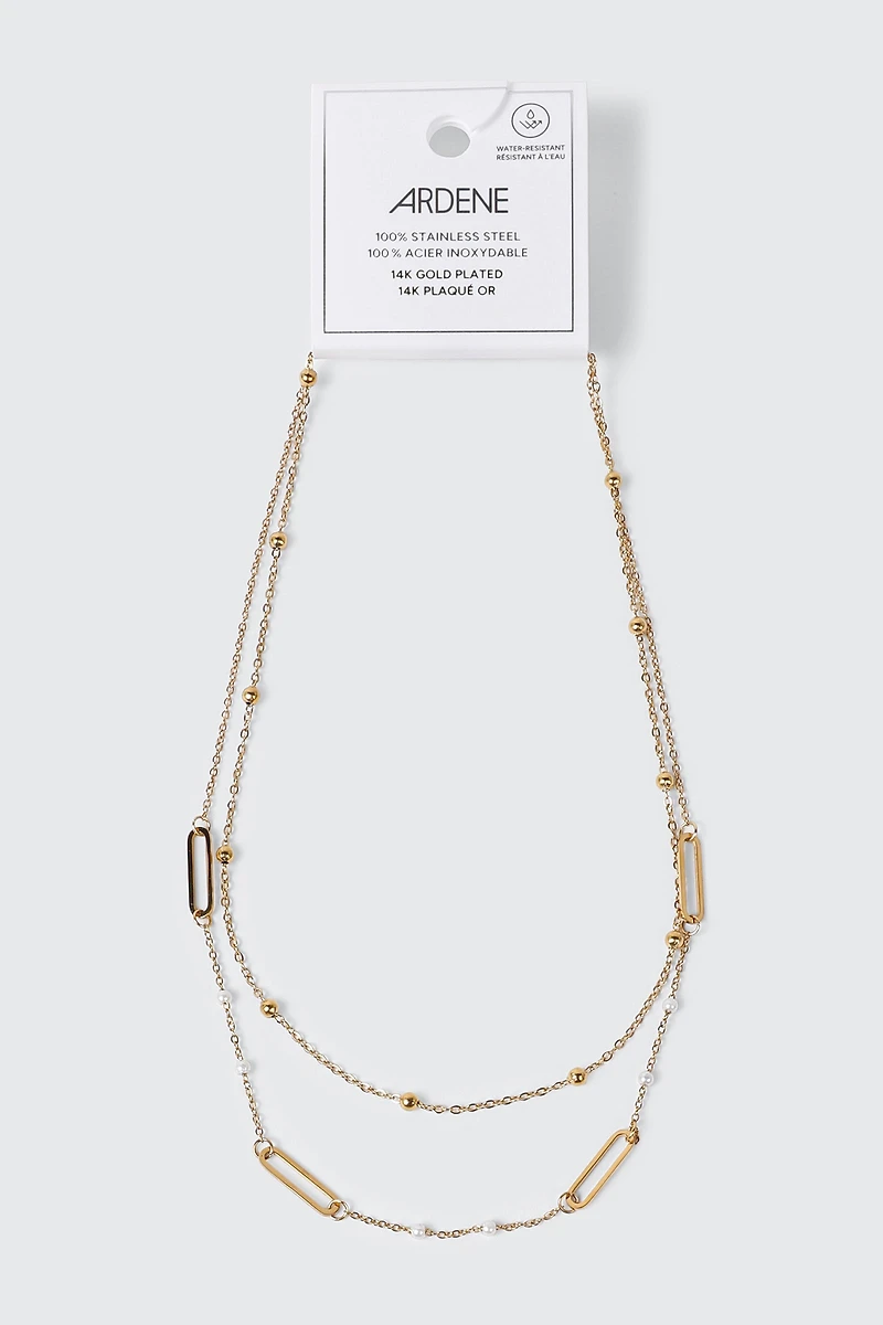 Layered 14K Gold Plated Necklace