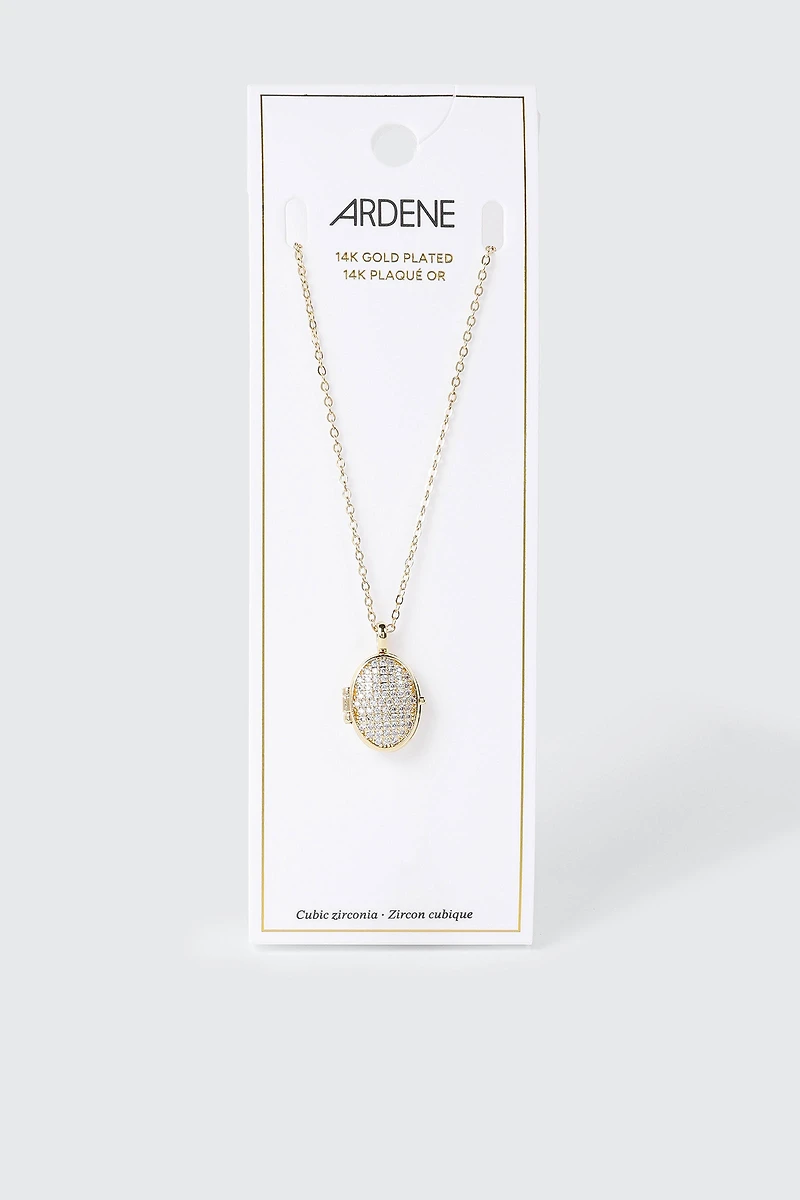 Collier médaillon plaqué or 14 carats