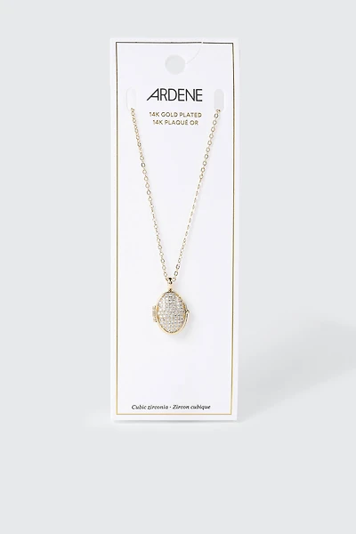 Collier médaillon plaqué or 14 carats