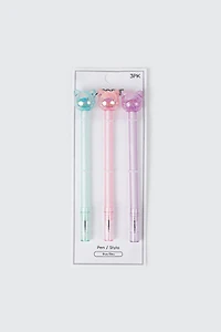 3-Pack Cat Topper Ballpoint Pens