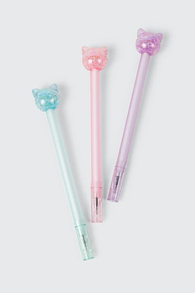 3-Pack Cat Topper Ballpoint Pens