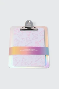 Ensemble planchette à pince et bloc-notes