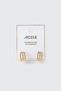 14K Gold Twisted Hoop Earrings