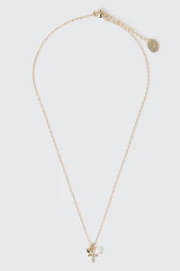 Collier croix plaqué or 14 carats