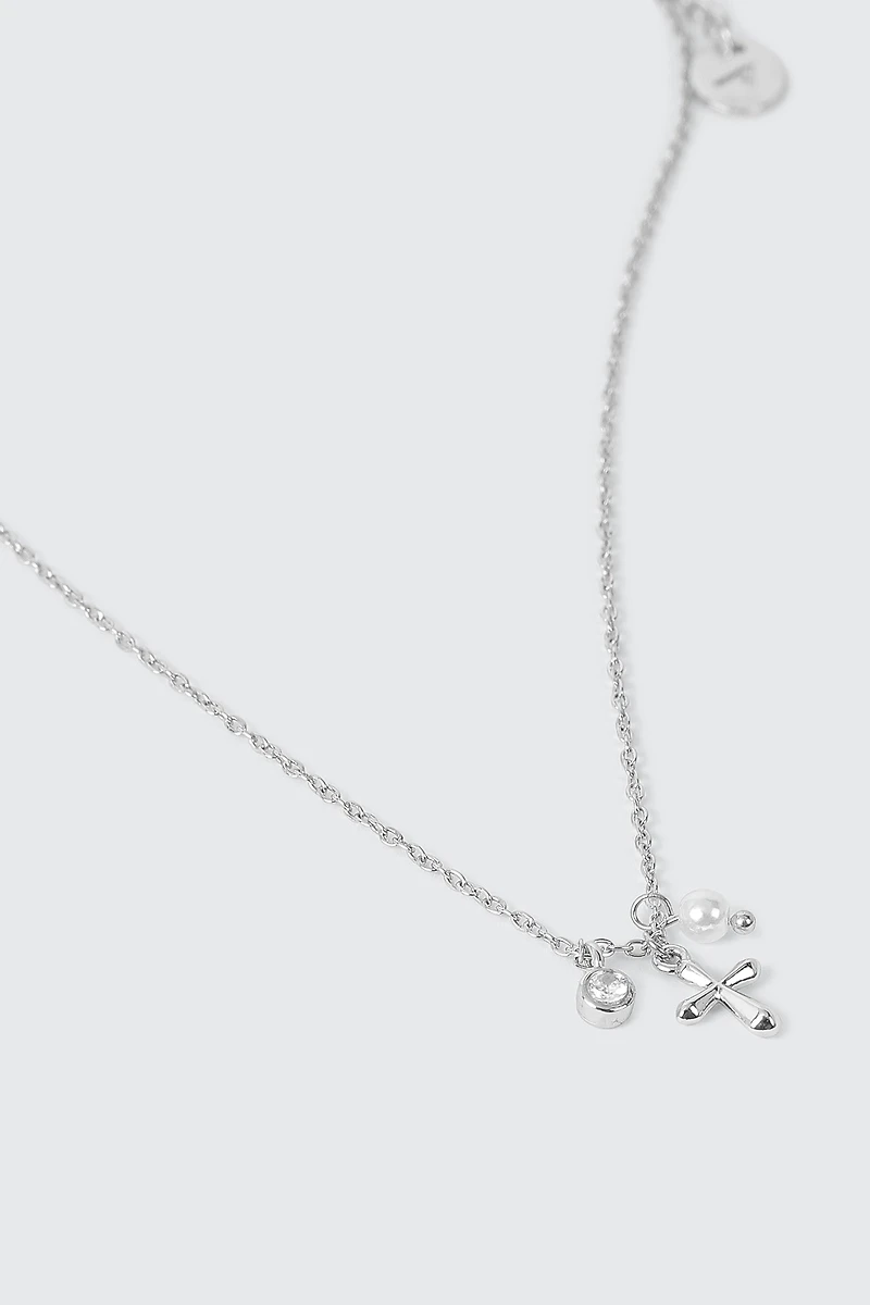 Collier croix en acier inoxydable
