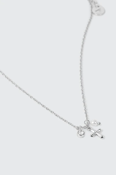 Collier croix en acier inoxydable