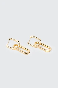 14K Gold-Plated Double Link Earrings