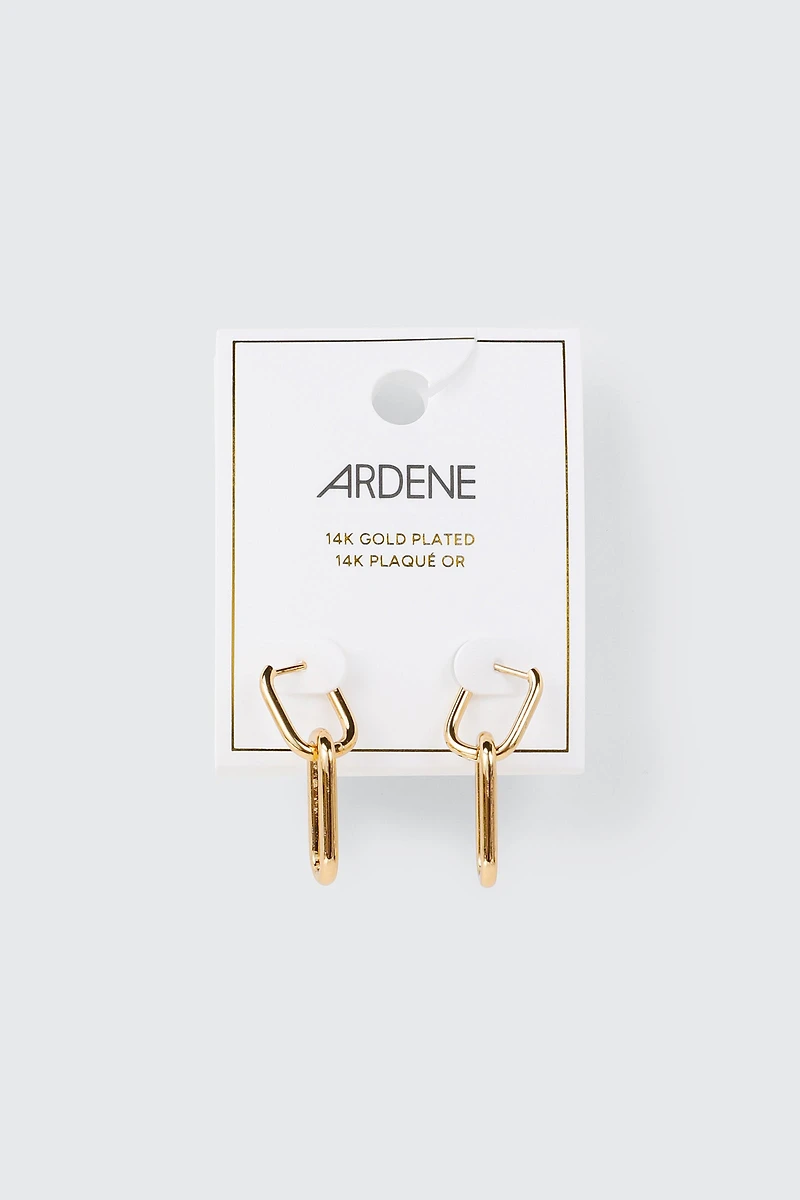 14K Gold-Plated Double Link Earrings