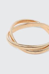 Two-Row Interlocked Bangle Bracelet