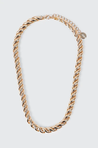 Collier en chaîne torsadée rétro