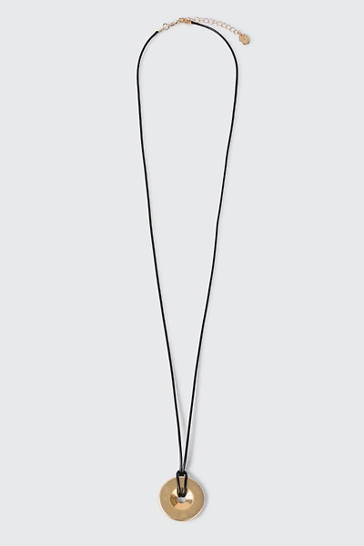 Cord Necklace with Round Pendant