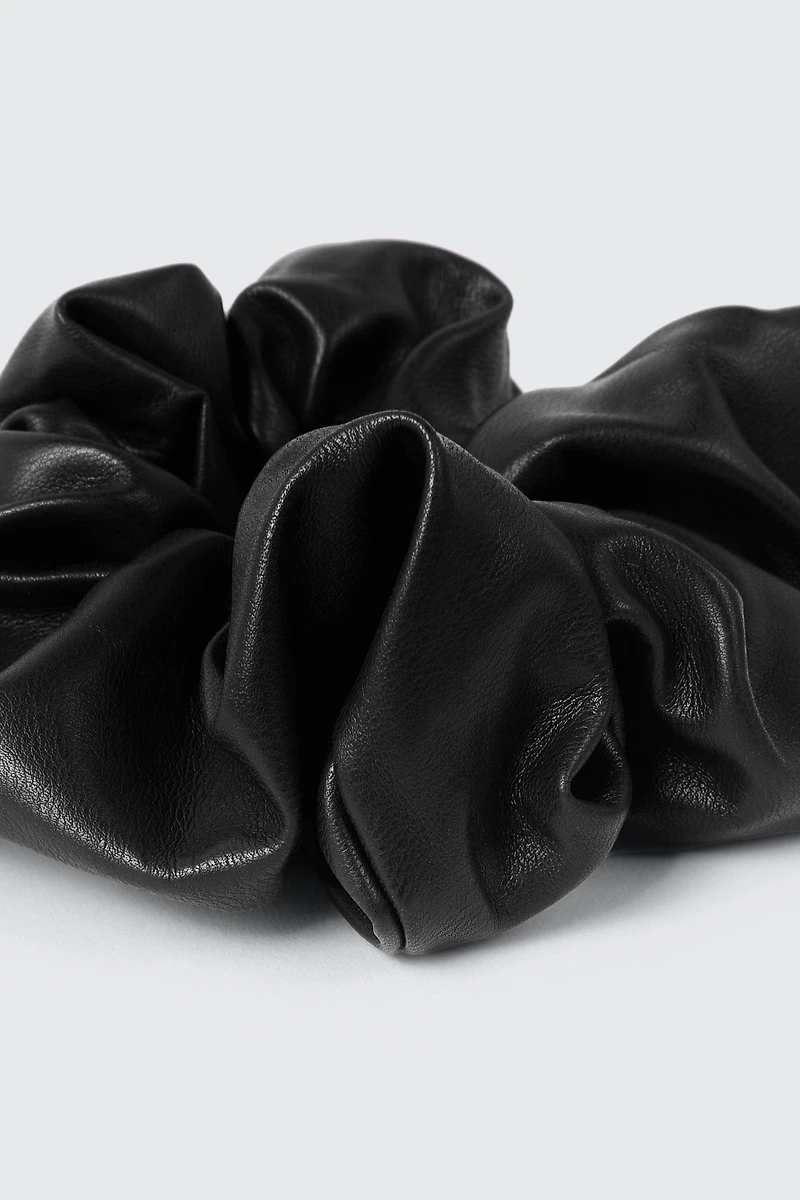 Faux Leather Scrunchie