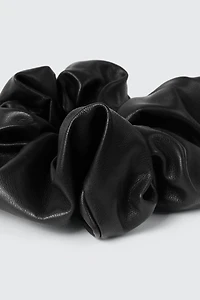 Faux Leather Scrunchie