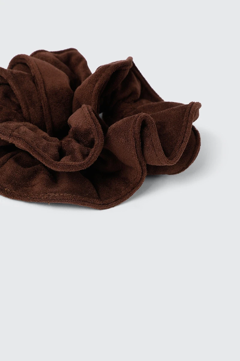 Layered Faux Suede Scrunchie