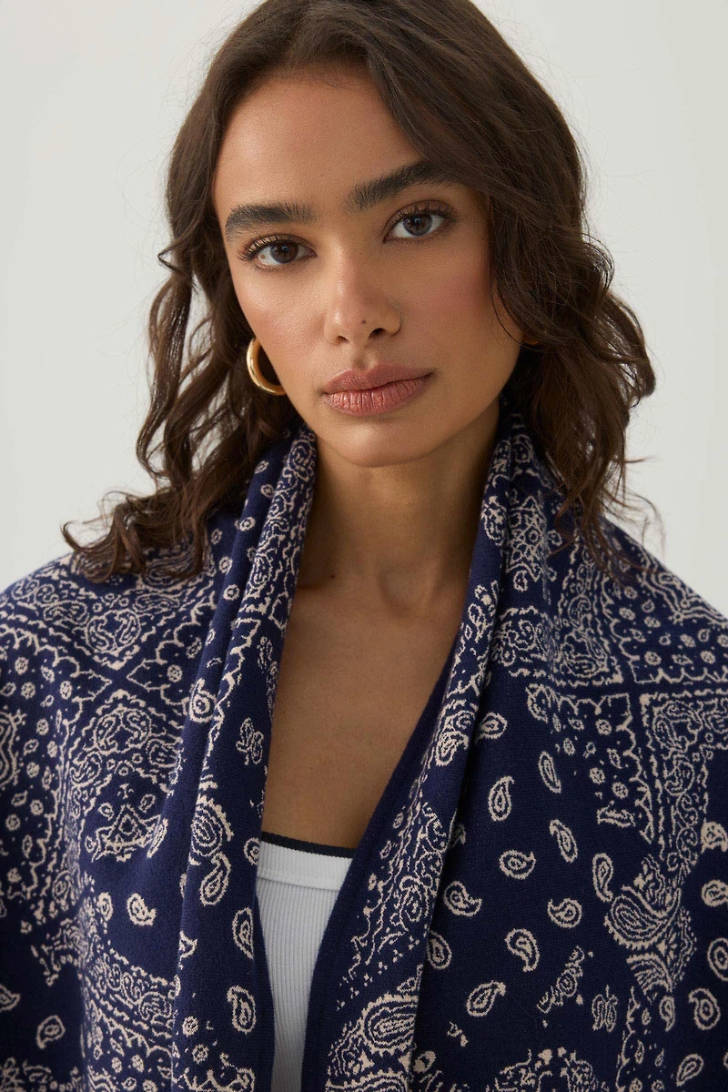 Poncho réversible à imprimé bandana