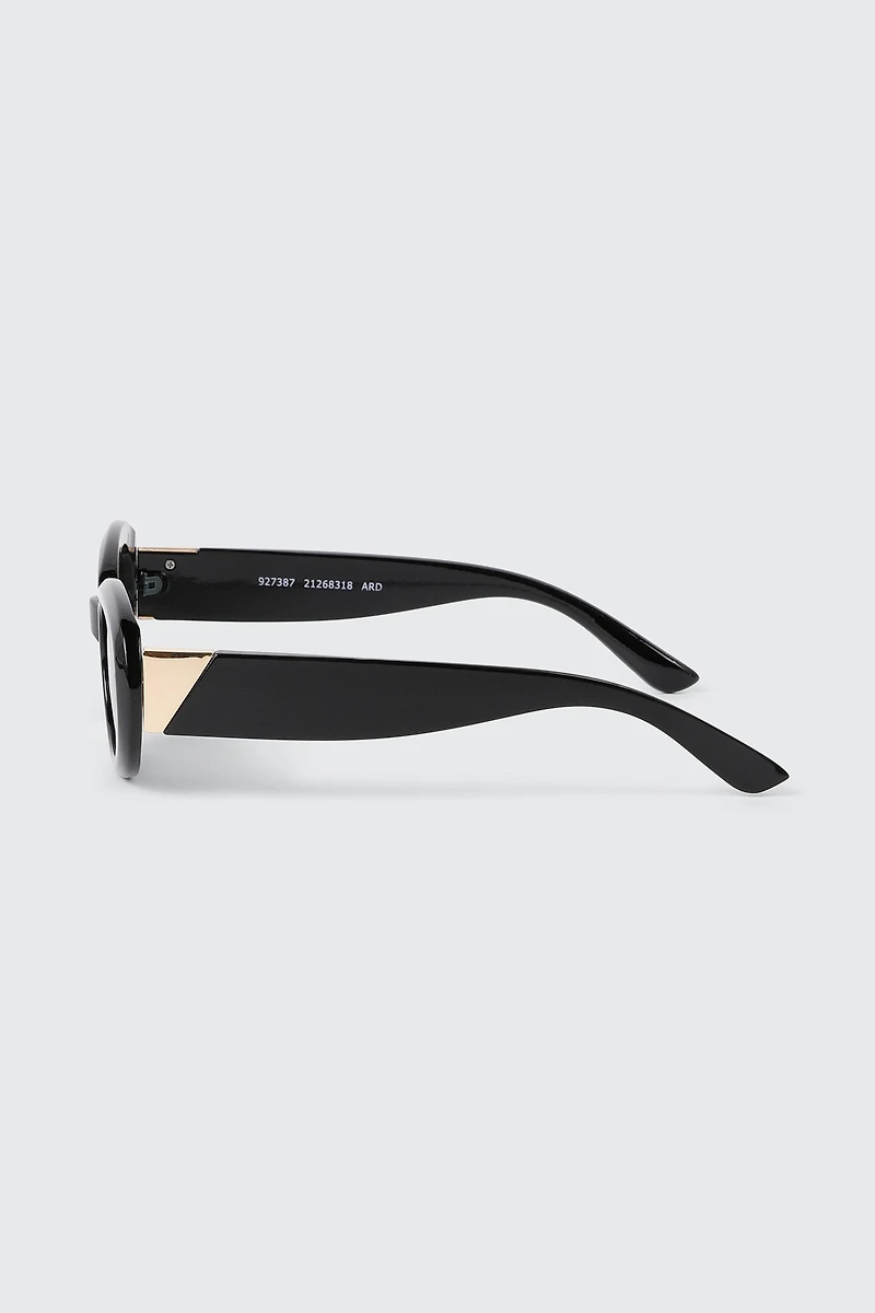 Chunky Oval Frame Sunglasses