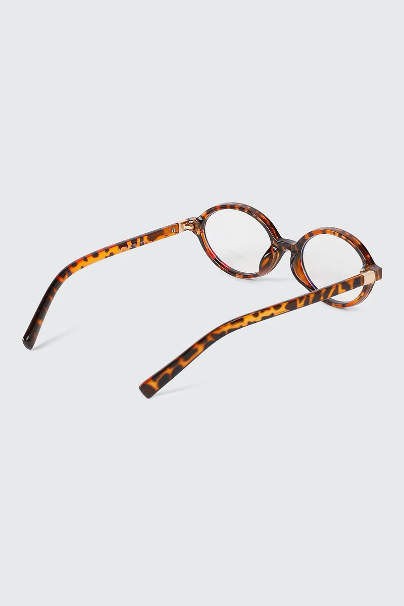Lunettes anti-lumière bleue ovales à monture fine