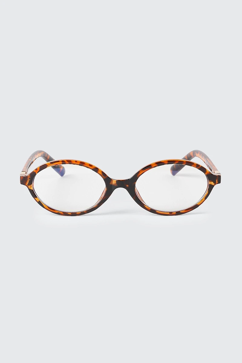 Lunettes anti-lumière bleue ovales à monture fine