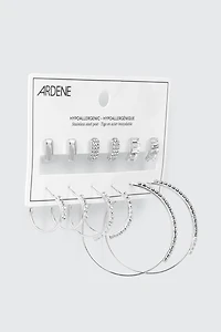6 paires d’anneaux et de clous d’oreilles