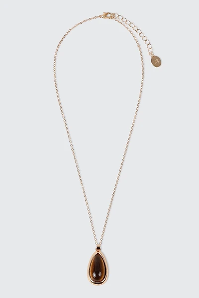 Oval Cat Eye Stone Necklace