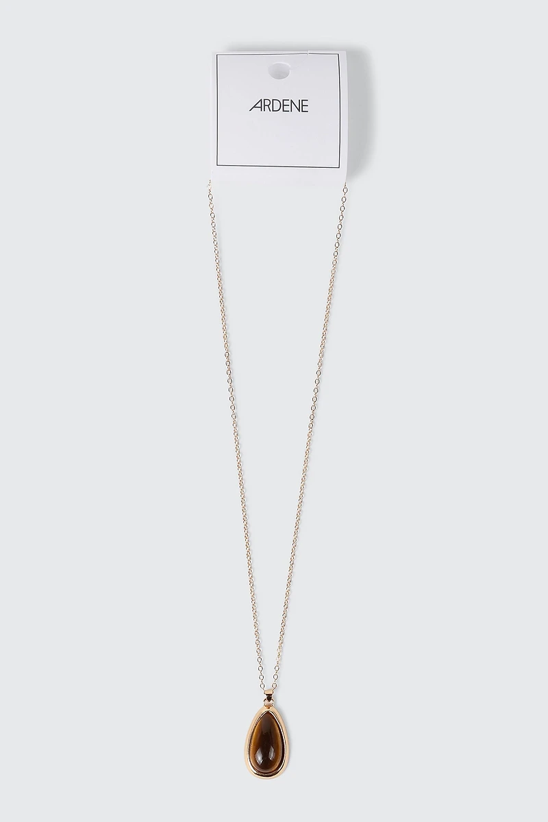 Oval Cat Eye Stone Necklace