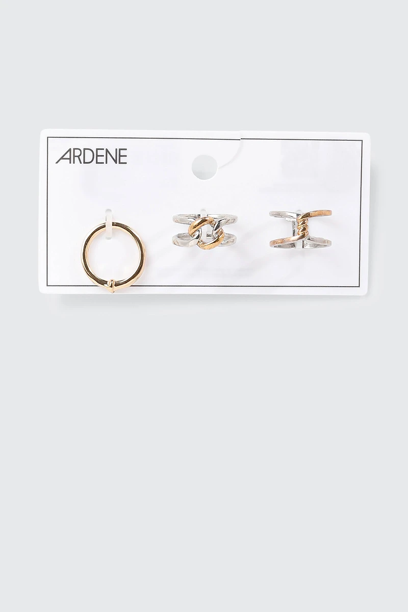 3-Pack Mixed Metal Rings