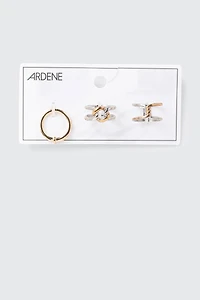 3-Pack Mixed Metal Rings