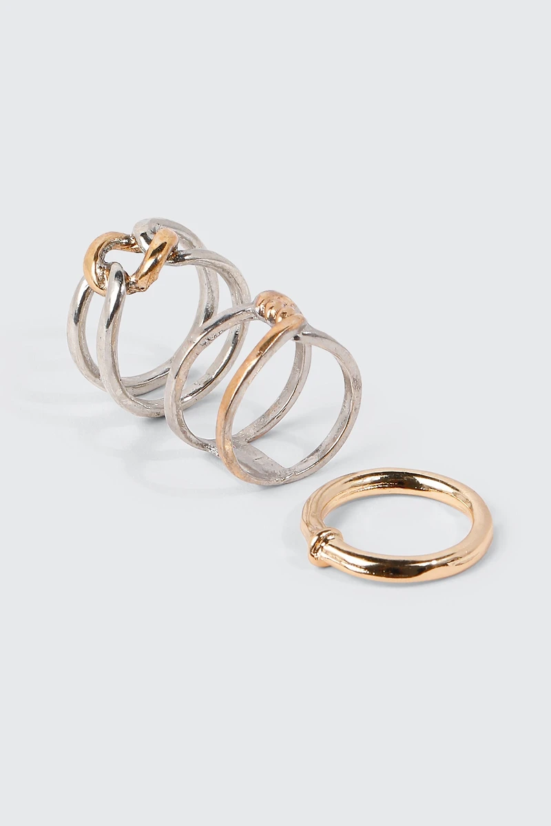 3-Pack Mixed Metal Rings