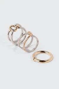 3-Pack Mixed Metal Rings