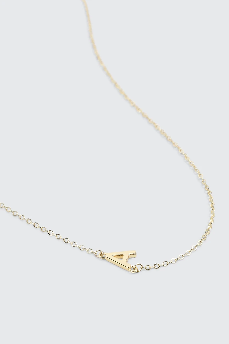 14K Gold Plated Initial A Necklace