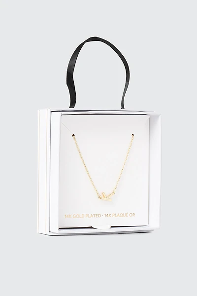 Collier initiale K plaqué or 14K