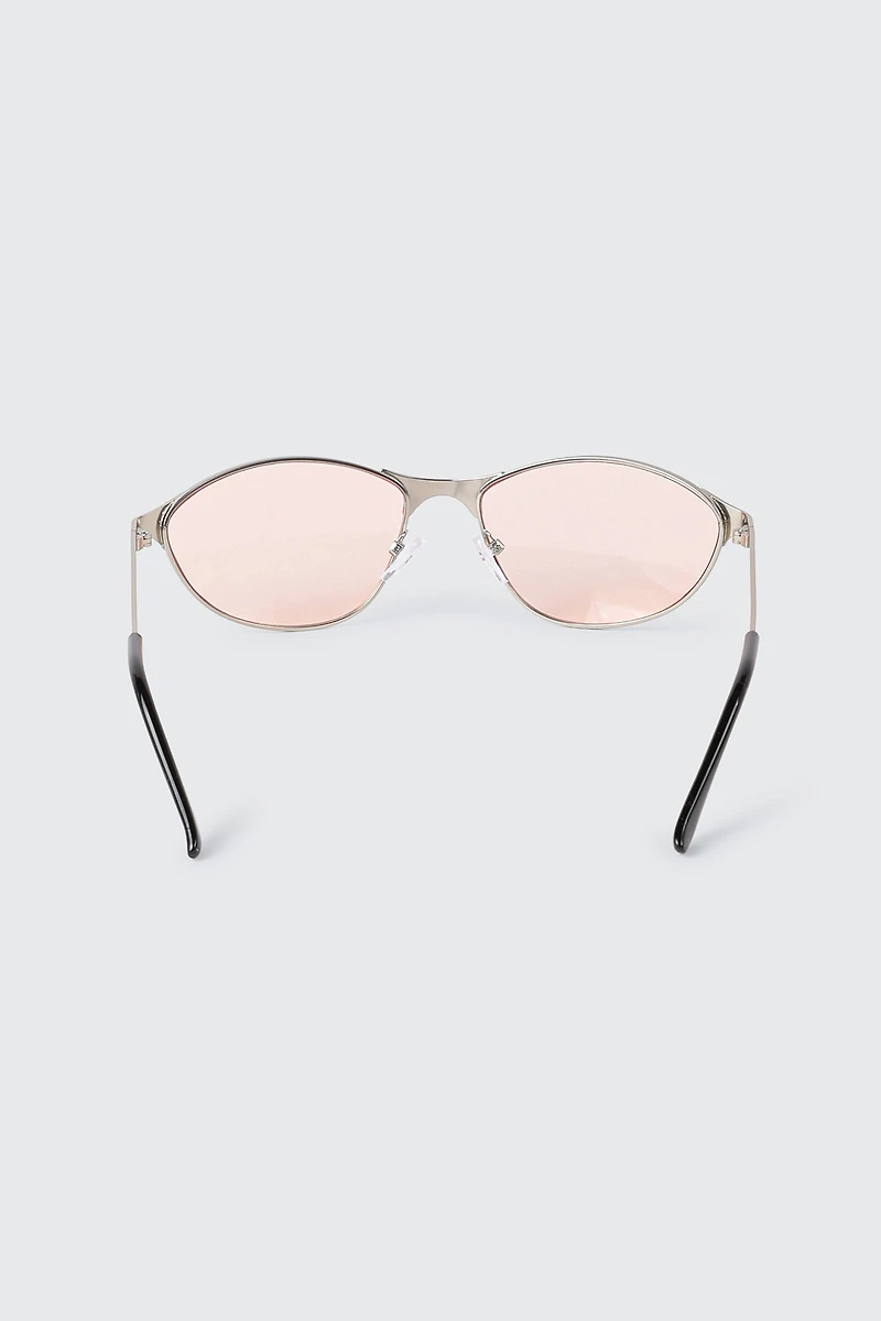 Lunettes de soleil œil-de-chat ovales minces
