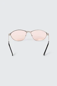 Lunettes de soleil œil-de-chat ovales minces